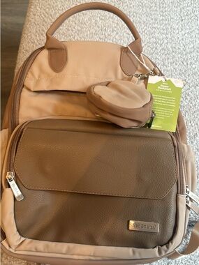 KeaBabies Diaper Backpack - Beige & Taupe